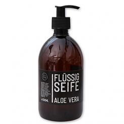 Liquid plant oil soap with sheep milk 500ml "Black Edition", in a dispenser, Aloe vera 