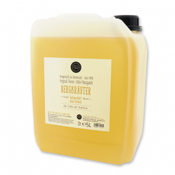 Real liquid plant oil soap with sheep milk refill 5L in a canister, Mountain herbs 