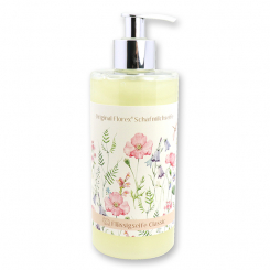 Liquid sheep milk soap 400ml in a dispenser 'Blütenzart' with design 5, Classic 