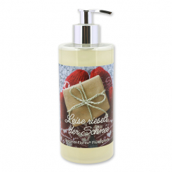 Liquid sheep milk soap 400ml in a dispenser "Leise rieselt der Schnee", Christmas rose white 