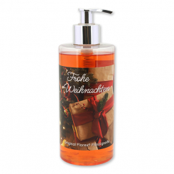 Liquid sheep milk soap 400ml in a dispenser "Frohe Weihnachten", Pomegranate 