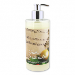 Liquid sheep milk soap 400ml in a dispenser "Frohe Weihnachten", Classic 