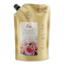 Liquid sheep milk soap 1L in a refill-bag, Rose 
