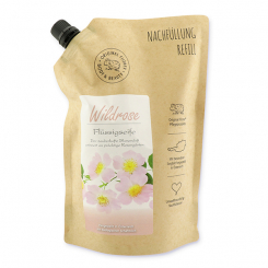 Flüssigseife mit biologischer Schafmilch 1L im Nachfüll-Beutel, Wildrose 