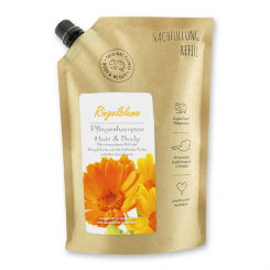 Pflegeshampoo Hair & Body mit biologischer Schafmilch 1L im Nachfüll-Beutel, Ringelblume 