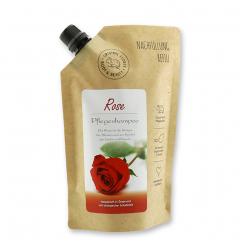 Pflegeshampoo Hair & Body mit biologischer Schafmilch 500ml im Nachfüll-Beutel, Rose 