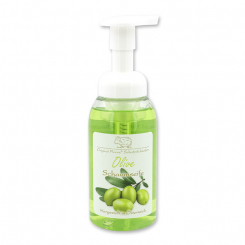 Schaumseife mit biologischer Schafmilch 300ml im Spender, Olive 