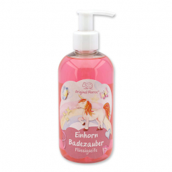 Liquid soap with organic sheep milk 300ml in a dispenser "Einhorn Badezauber", Flower magic 