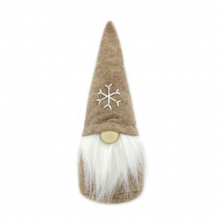 Wichtel "Stoff-Santa" 15cm, braun 