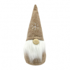 Wichtel "Stoff-Santa" 20cm, braun 