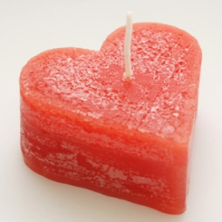Florex Duftkerze Herz groß flach Rose 6,5 x 6,5 x 3 cm 