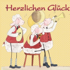 Lina's congratulation card, "Herzlichen Glückwunsch" 