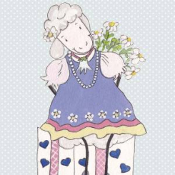 Lina's greeting card, "Elegante Dame" 