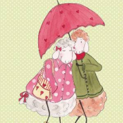 Lina's greeting card, "Liebespaar" 