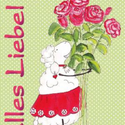 Lina's greeting card, "Alles Liebe" 