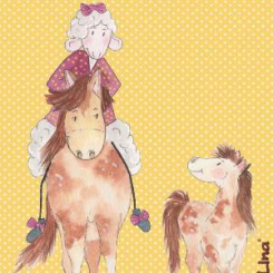 Lina's greeting card, "Lina am Pony" 
