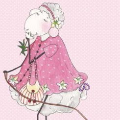 Lina's post card, "Lina mit Hund" 