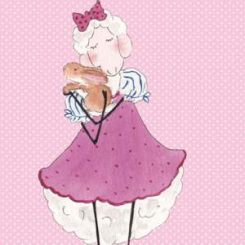 Lina's post card, "Lina mit Hase" 