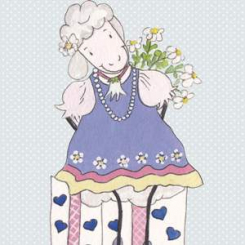 Lina's post card, "Lina als feine Dame" 