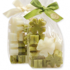 Sheep milk cloverleaf soap 10x14g in a cellophane, Classic/verbena 