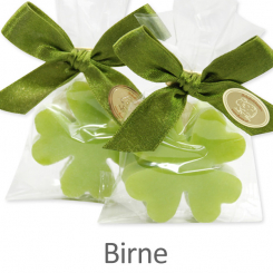 Sheep milk soap cloverleaf mini 14g, in Cello, Pear 