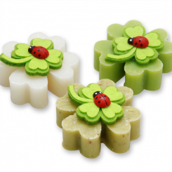 Sheep milk cloverleaf soap 25g decorated with a cloverleaf, sorted 