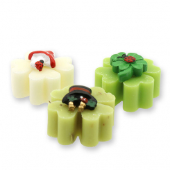 Sheep milk cloverleaf soap 14g decorated with a lucky charm, sorted 