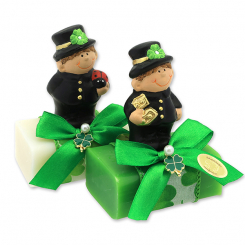 Sheep milk soap 100g decorated with a chimney sweeper, Classic/green apple 