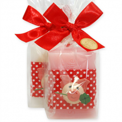 Sheepmilk soap 100g decorated with a pig in a cellophane, Classic/pear 