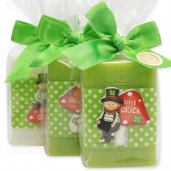 Sheep milk soap 100g decorated with a lucky charm in a cellophane, sorted 