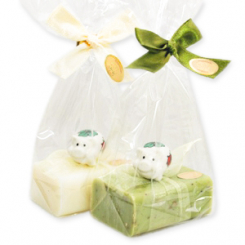 Sheep milk soap 100g decorated with a pig in a cellophane, Classic/verbena 