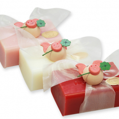 Sheep milk soap 100g decorated with a pig, 
sorted 