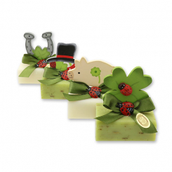 Sheep milk soap 100g decorated with a lucky charm, Classic/verbena 