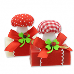 Sheep milk soap 100g decorated with a mushroom, Classic/pomegranate 