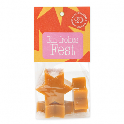 Schafmilchseife Stern midi 4x20g in Cello "Bunte Festtage Motiv 12", Mandarine-Zimt 