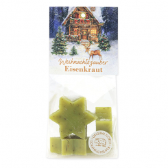 Schafmilchseife Stern midi 4x20g in Cello "Weihnachtszauber-Motiv 11", Eisenkraut 