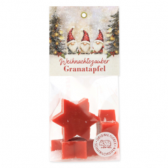 Sheep milk soap star 4x20g in a cellophane bag "Christmas magic motif 23", Pomegranate 