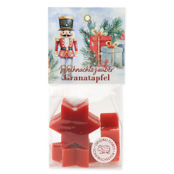 Schafmilchseife Stern midi 4x20g in Cello "Weihnachtszauber-Motiv 32", Granatapfel 