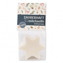 Schafmilchseife Stern 80g in Cello "Zauberhaft", Schneerose 