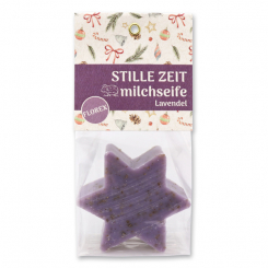 Schafmilchseife Stern 80g in Cello "Stille Zeit", Lavendel 