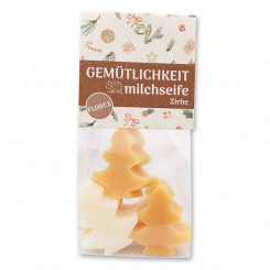Sheep milk soap tree 5x16g in a cellophane bag "Gemütlichkeit", Classic/Swiss Pine 