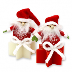 Sheep milk soap star 40g decorated with a gnome, Classic/pomegranate 