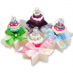 Sheep milk soap star 80g decorated with a cake, Classic 
