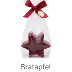 Sheep milk soap star 80g, in a cellophane, Baked apple 
