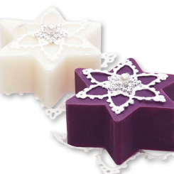 Sheep milk soap star 80g decorated with a star, Classic/elderberry 
