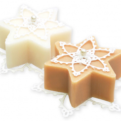 Sheep milk soap star 80g decorated with a star, Classic/swiss pine 