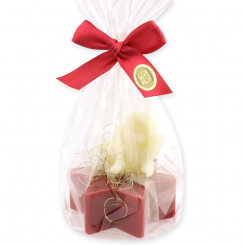 Sheep milk soap star 80g decorated with an angel 20g in a cellophane, Baked apple 