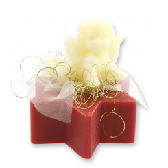 Sheep milk soap star 80g decorated with an angel 20g, Baked apple 