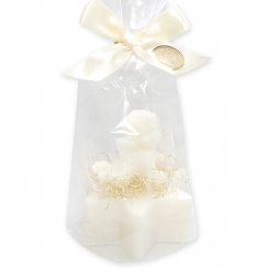 Sheep milk soap star 80g decorated with an angel 20g in a cellophane, Classic 