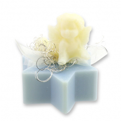 Sheep milk soap star 80g decorated with an angel 20g, Ice flower 